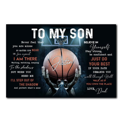 Personalized Basketball Gift To My Son From Dad Poster Gift For Son