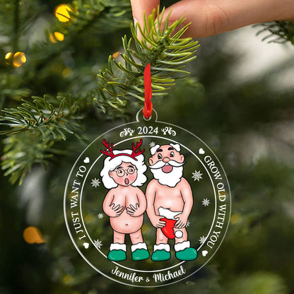 Personalized Funny Want To Grow Old Christmas Gift For Couple Ornament
