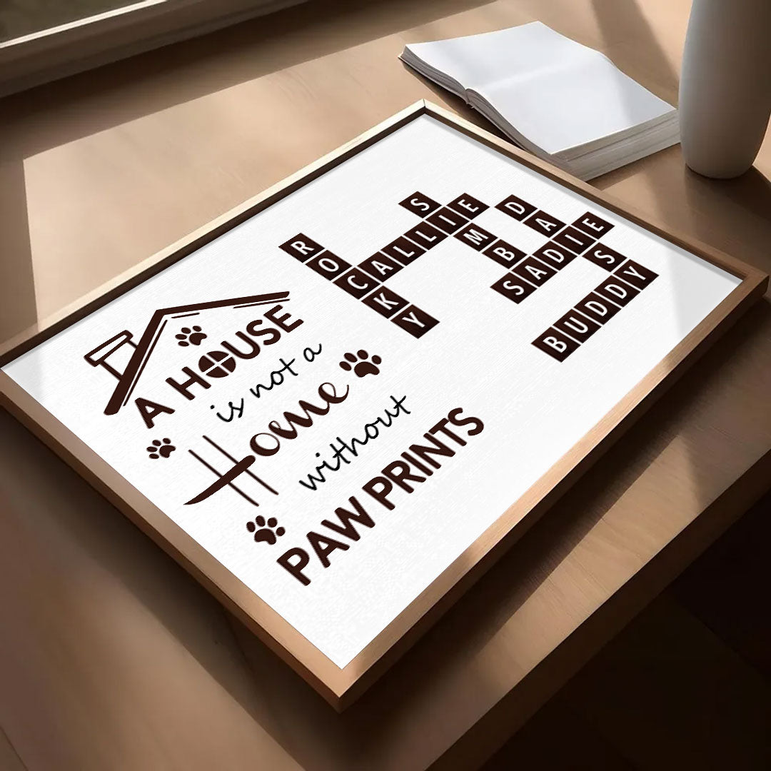 Pawprints Home Crossword Poster Personalized Gift For Pet Lover