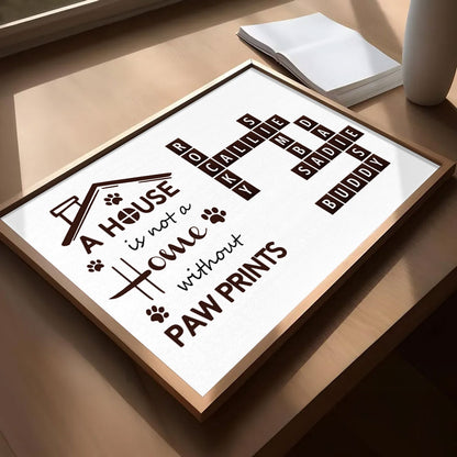 Pawprints Home Crossword Poster Personalized Gift For Pet Lover