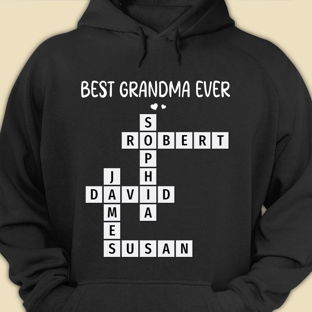 Best Grandma Ever Crossword Shirt Personalized Gift For Grandma