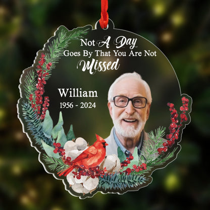 Personalized Image Cardinal Family Memorial Gift Christmas Ornament