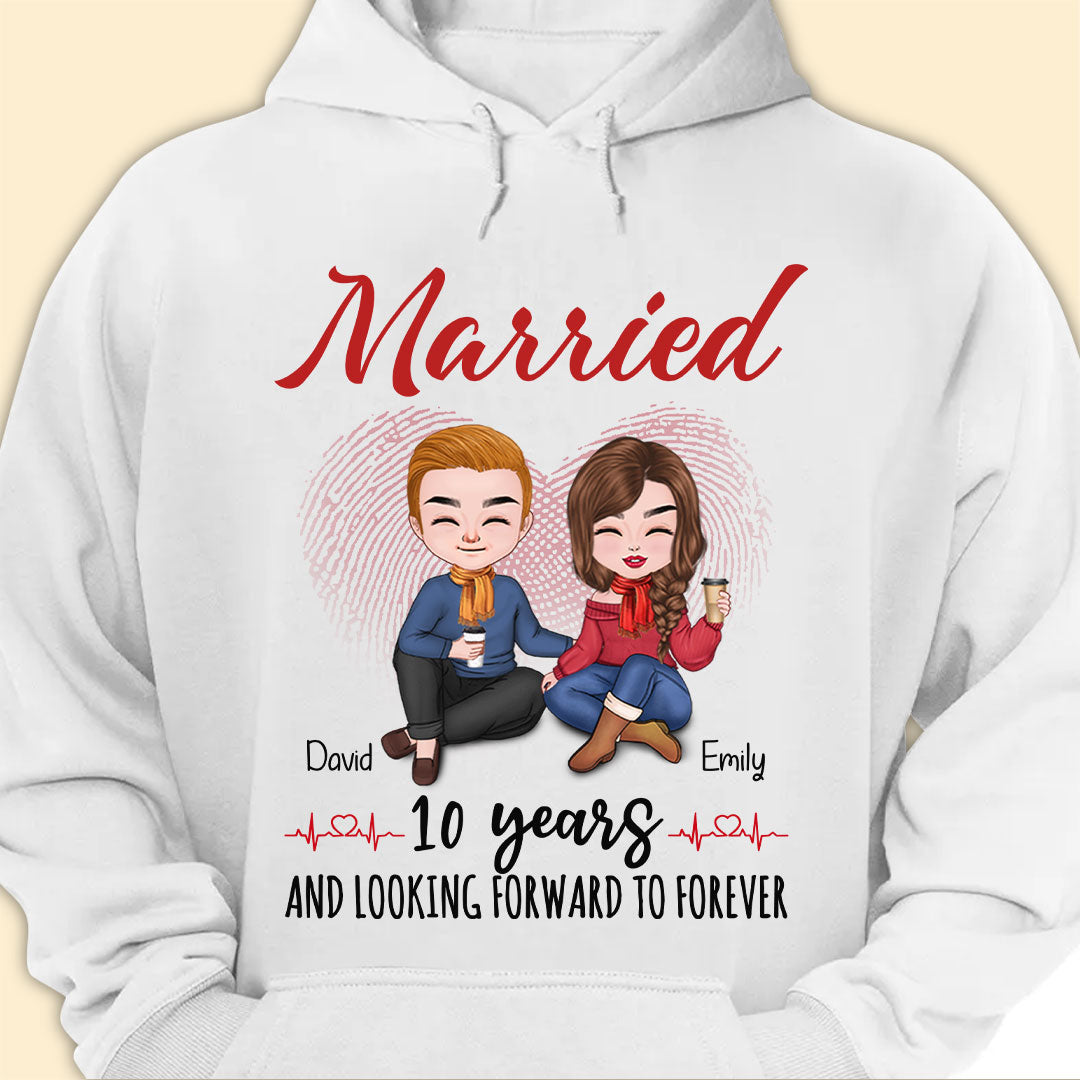 Married 10 Years Matching T-shirt Personalized Anniversary Gift For Couple