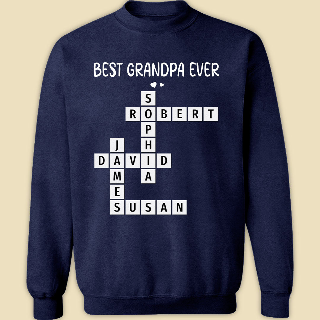Best Grandpa Ever Crossword Shirt Personalized Gift For Dad