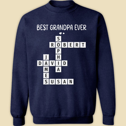 Best Grandpa Ever Crossword Shirt Personalized Gift For Dad