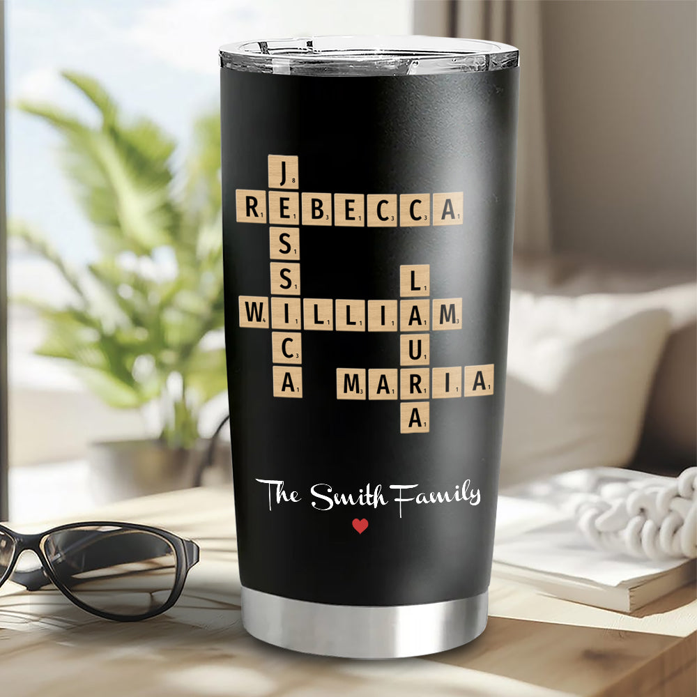 Family Names Crossword Puzzle Tumbler Personalized Gift For Family