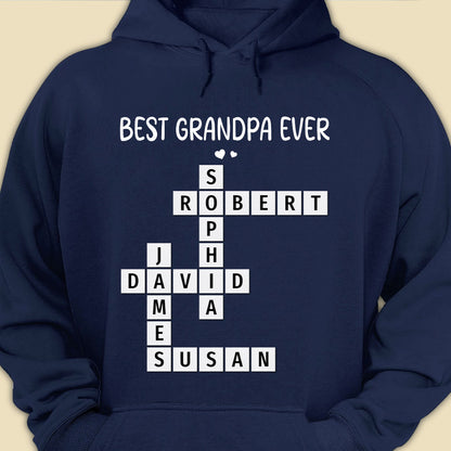 Best Grandpa Ever Crossword Shirt Personalized Gift For Dad
