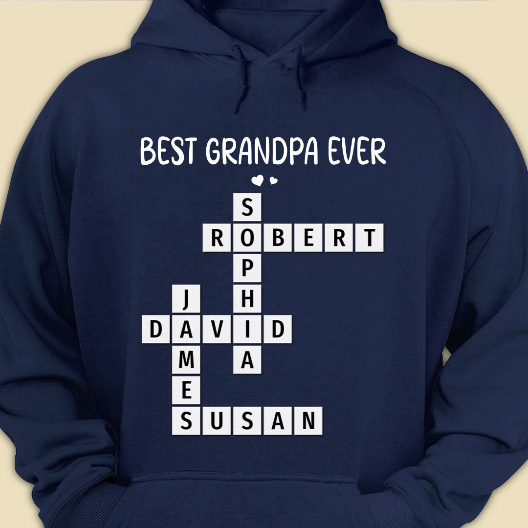 Best Grandpa Ever Crossword Shirt Personalized Gift For Dad
