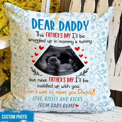 Personalized Gift For Expecting Dad Father's Day From Baby Bump Pillow