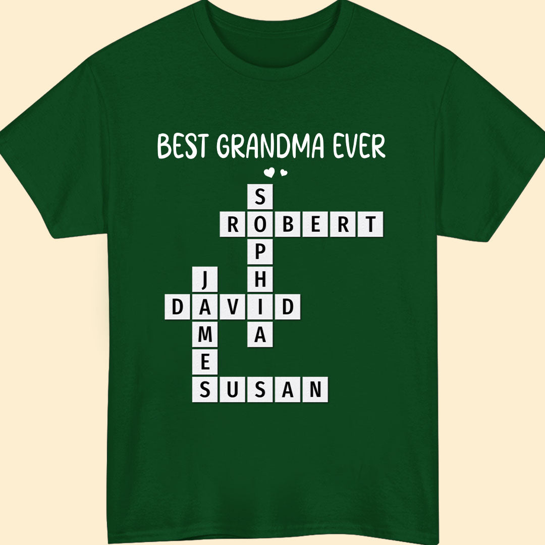 Best Grandma Ever Crossword Shirt Personalized Gift For Grandma