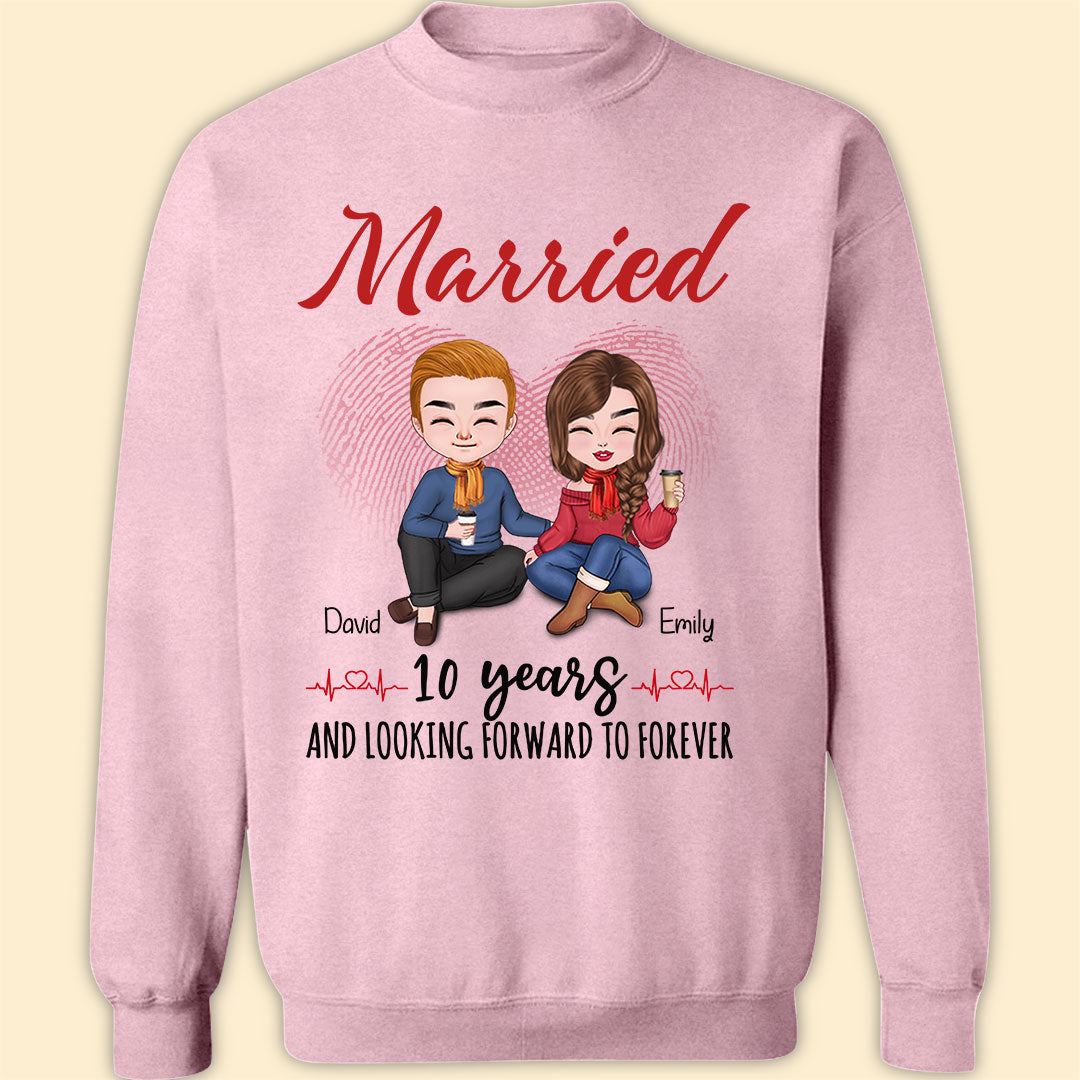 Married 10 Years Matching T-shirt Personalized Anniversary Gift For Couple