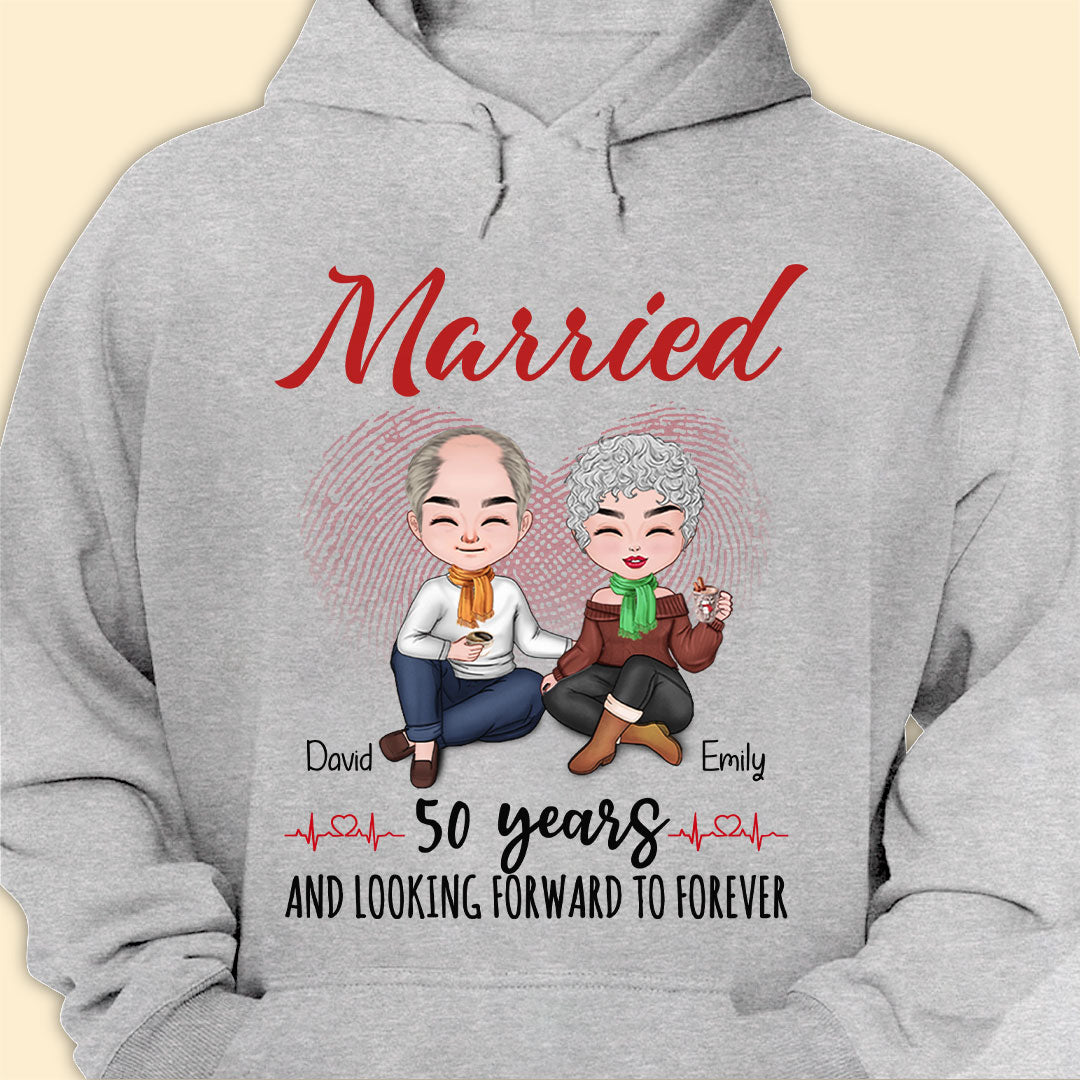 Married 50 Years Matching T-shirt Personalized Anniversary Gift For Couple
