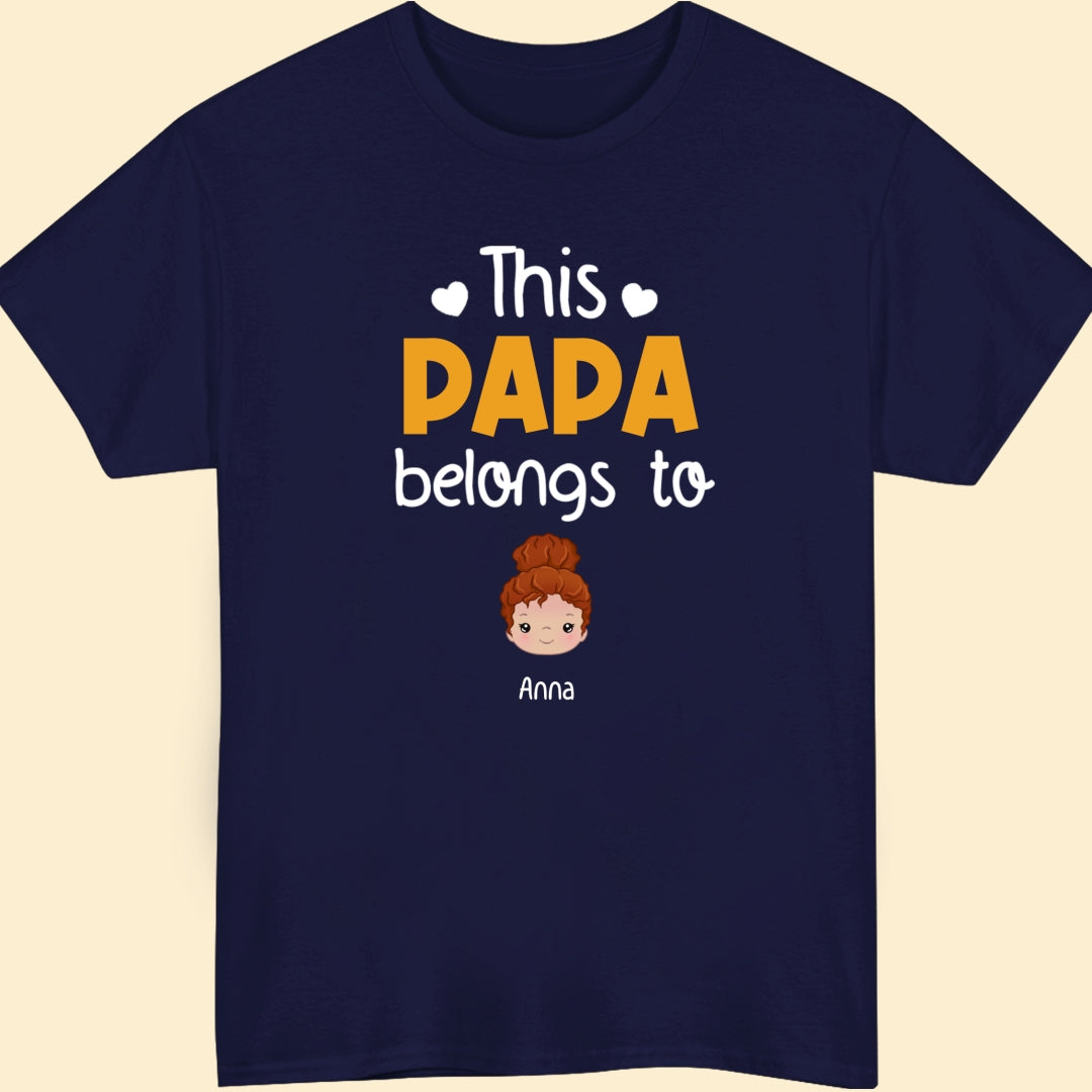 This Awesome Papa Belongs To Kids T-Shirts Personalized Gift For Grandpa