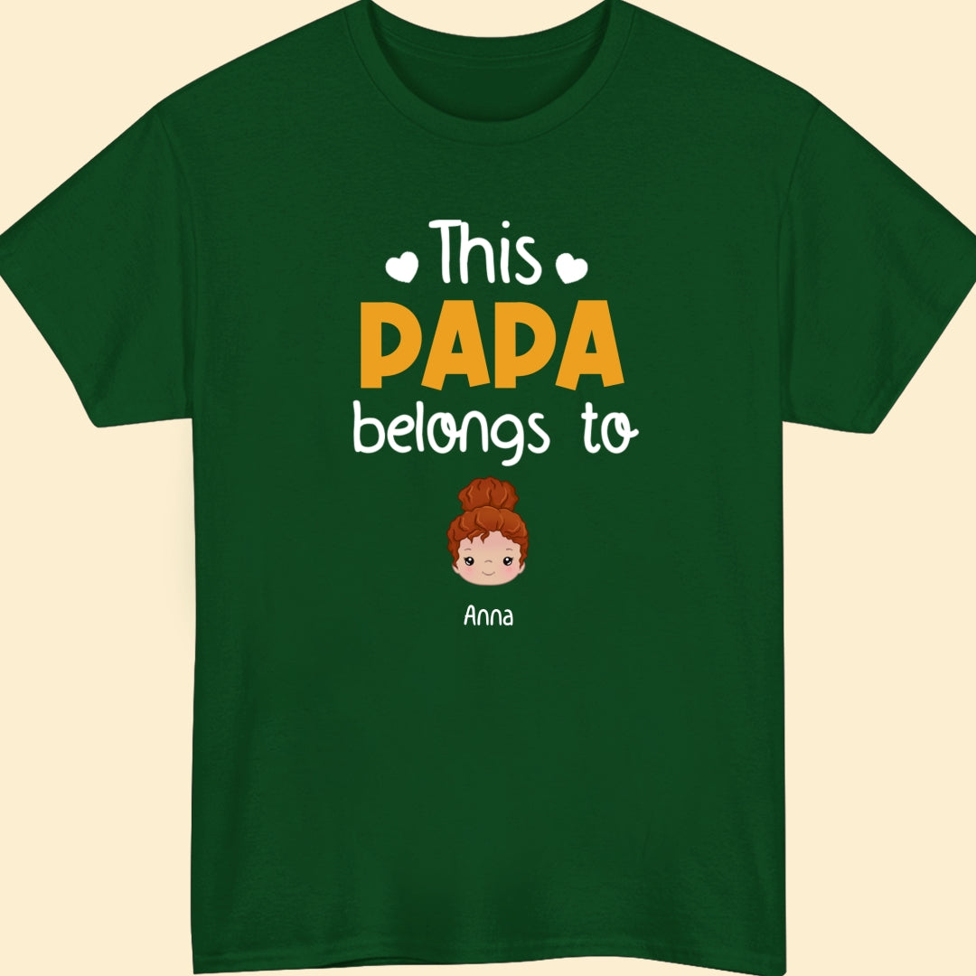 This Awesome Papa Belongs To Kids T-Shirts Personalized Gift For Grandpa