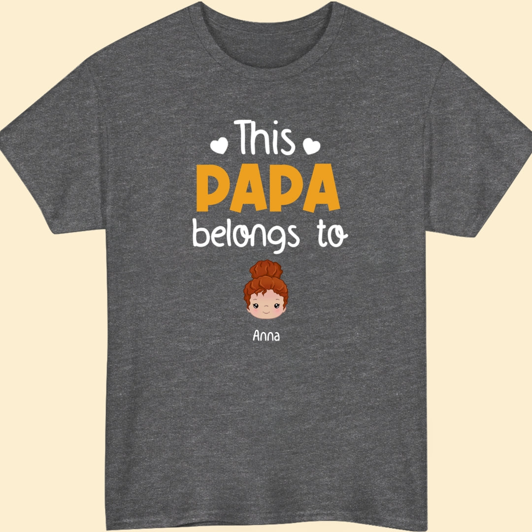 This Awesome Papa Belongs To Kids T-Shirts Personalized Gift For Grandpa