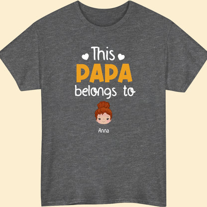This Awesome Papa Belongs To Kids T-Shirts Personalized Gift For Grandpa