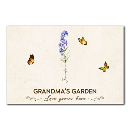 Grandma's Garden Birth Month Flower Personalized Poster For Grandma