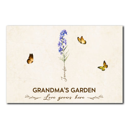Grandma's Garden Birth Month Flower Personalized Poster For Grandma