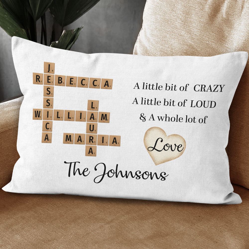 A Whole Lot Of Love Crossword Pillow Personalized Gift For Family