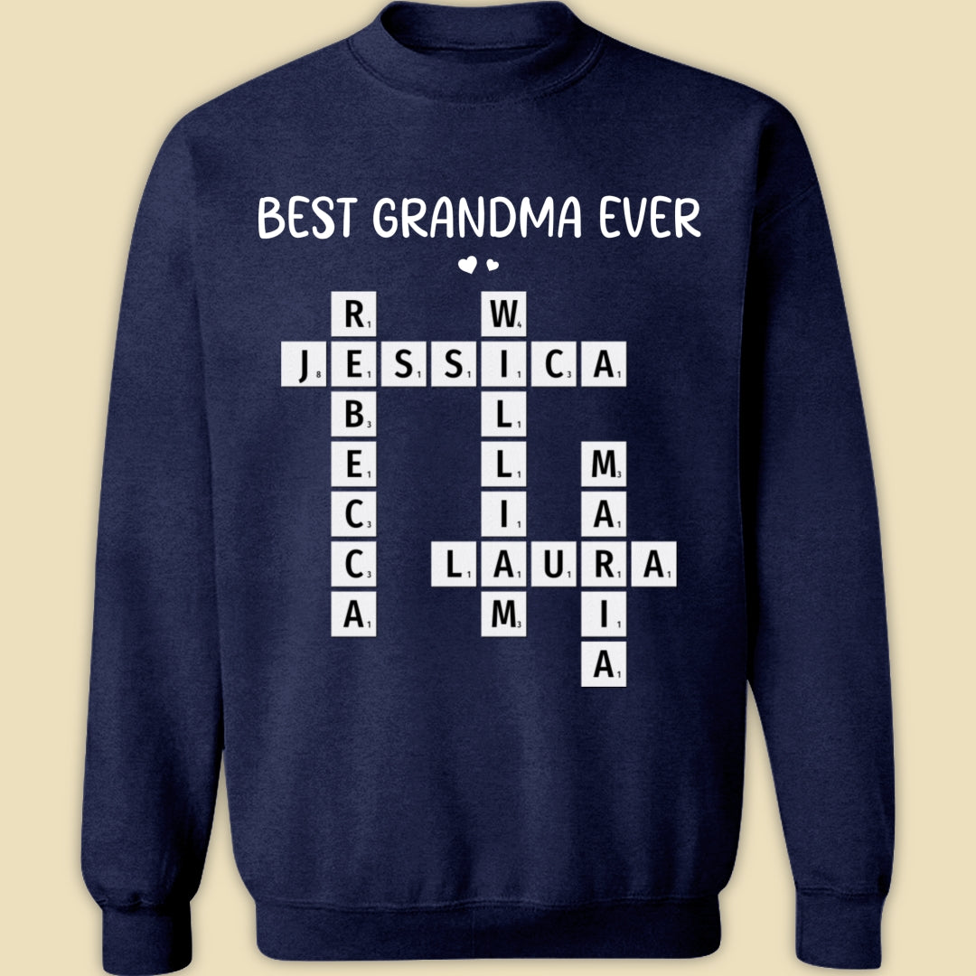 Best Grandma Ever Crossword Shirt Personalized Gift For Grandma