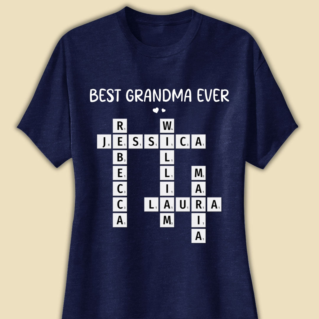 Best Grandma Ever Crossword Shirt Personalized Gift For Grandma