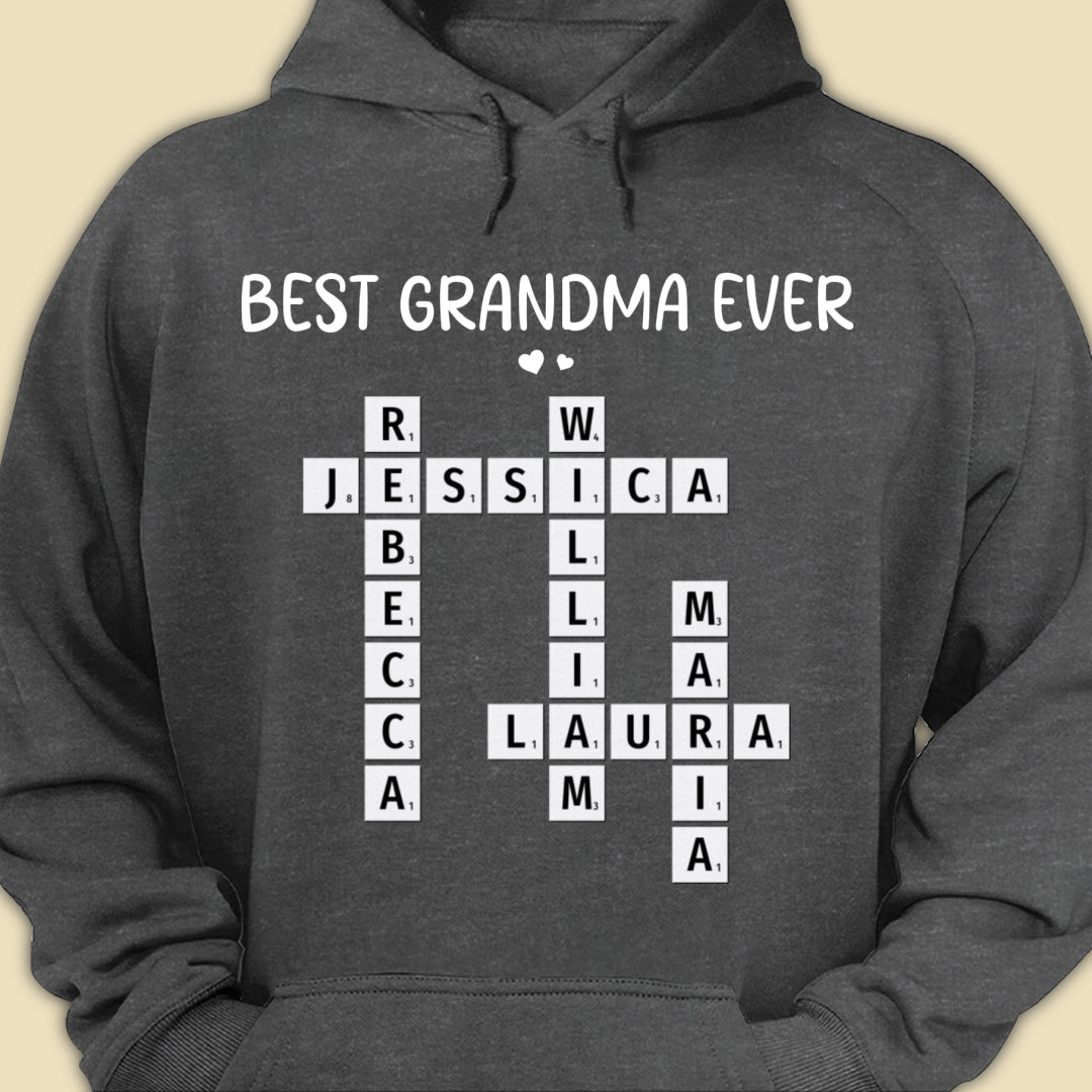 Best Grandma Ever Crossword Shirt Personalized Gift For Grandma