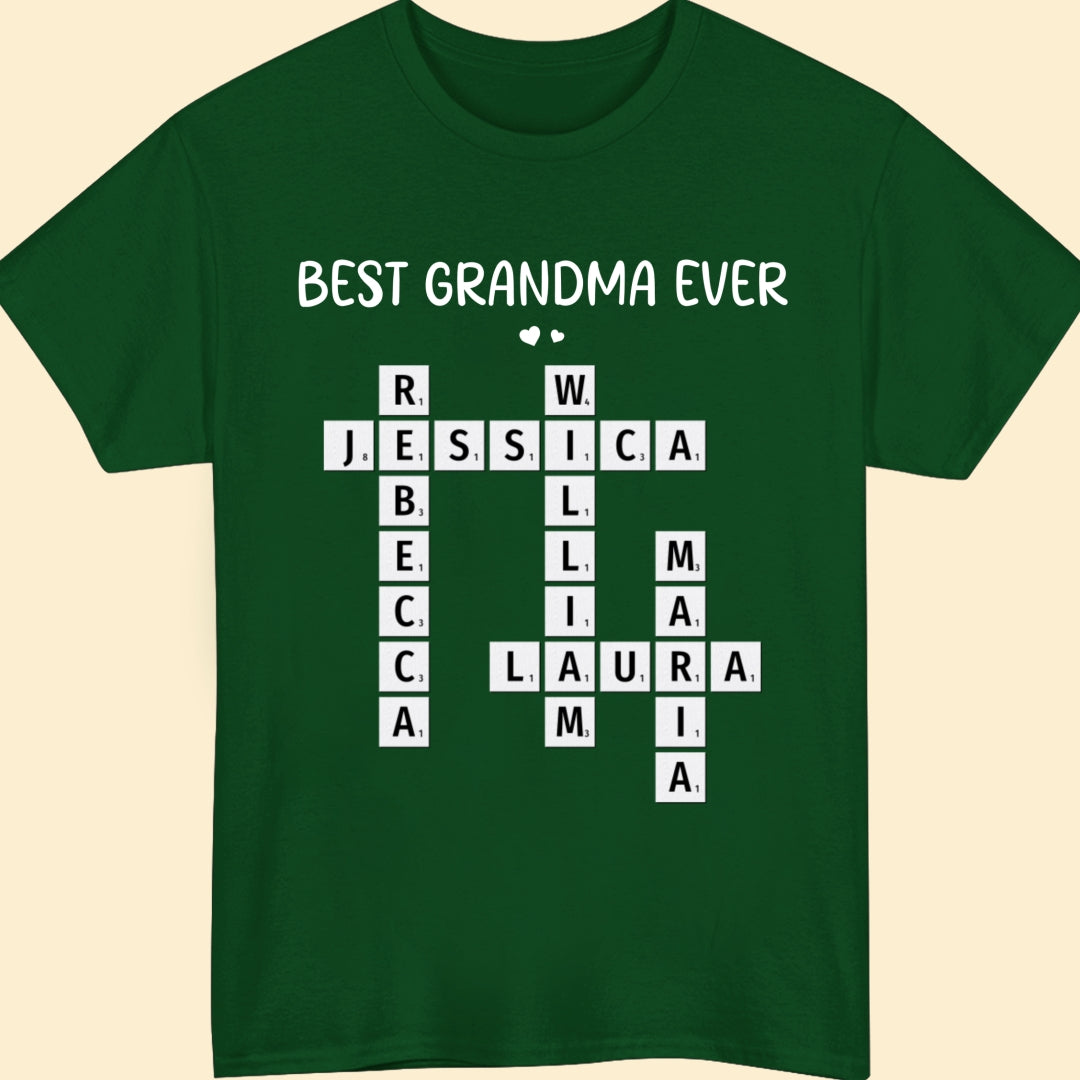 Best Grandma Ever Crossword Shirt Personalized Gift For Grandma