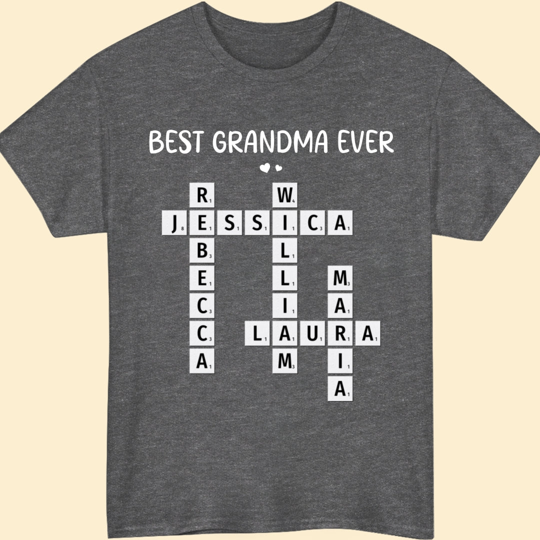Best Grandma Ever Crossword Shirt Personalized Gift For Grandma