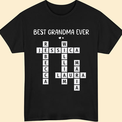 Best Grandma Ever Crossword Shirt Personalized Gift For Grandma