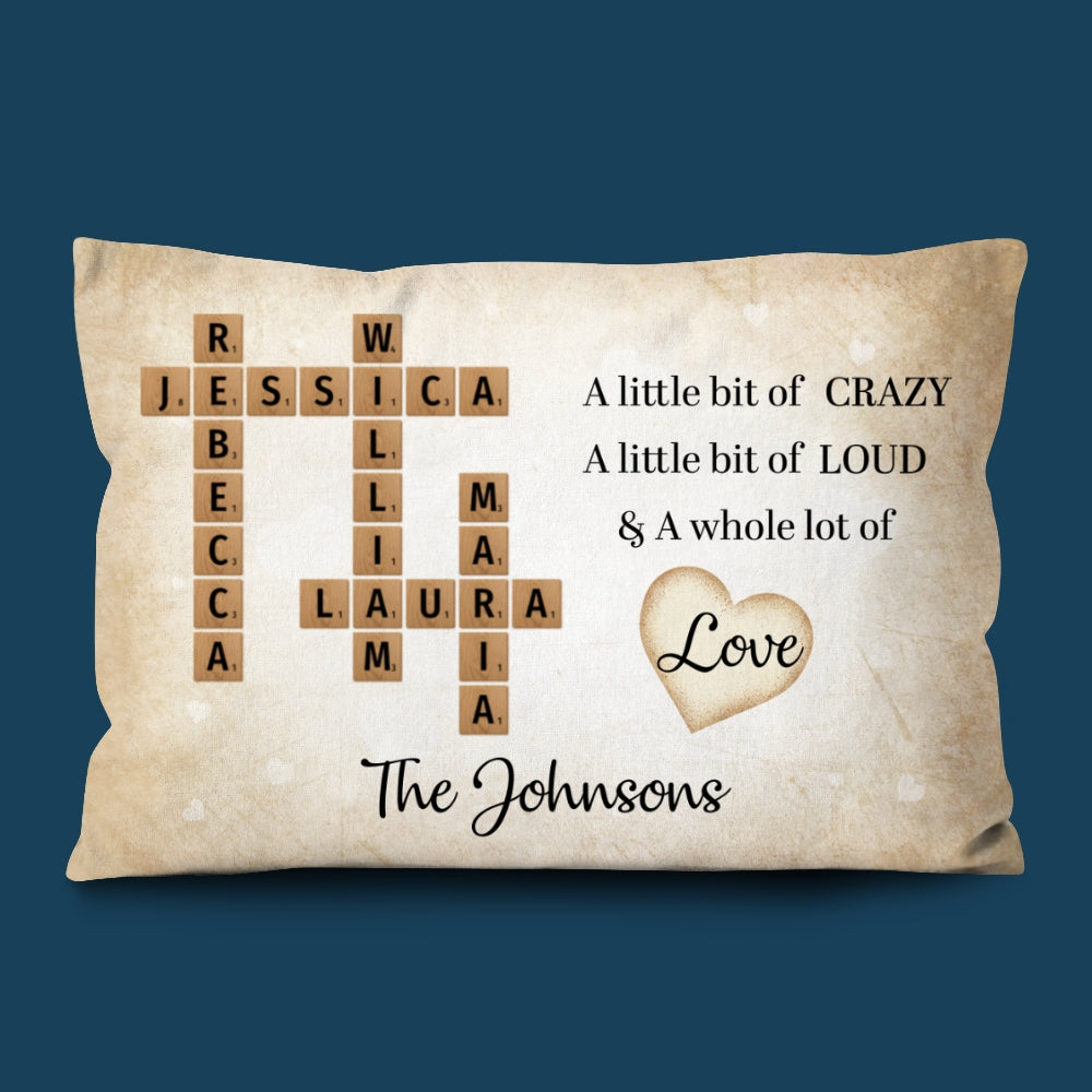 A Whole Lot Of Love Crossword Pillow Personalized Gift For Family