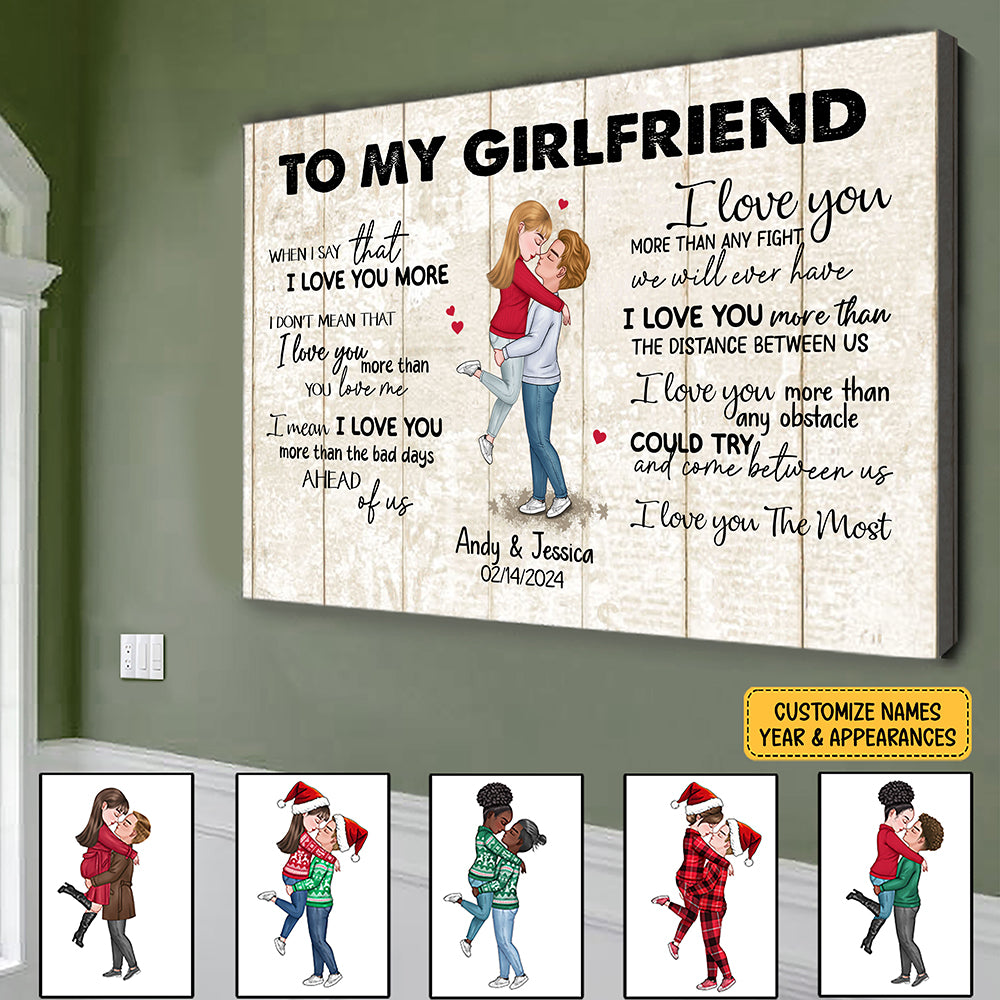 When I Say I Love You More Personalized Canvas Romantic Gift For Girlfriend