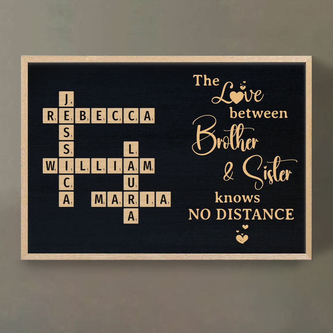 No Distance Love Crossword Puzzle Poster Personalized Gift For Family