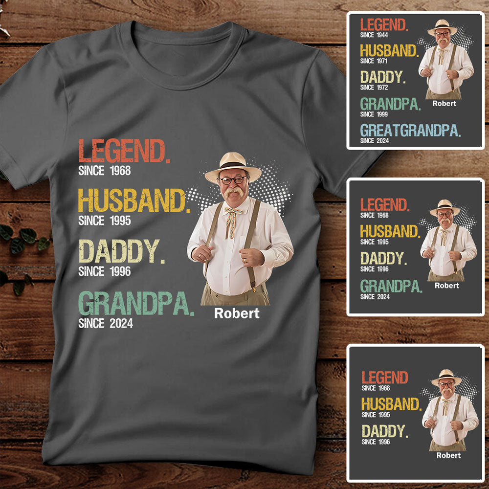 Legend Husband Daddy Grandpa T-shirt Personalized Gifts For Dad Grandpa