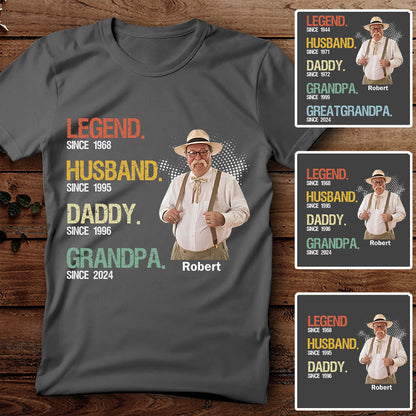Legend Husband Daddy Grandpa T-shirt Personalized Gifts For Dad Grandpa