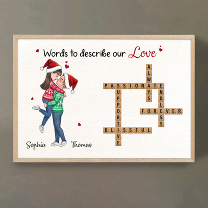 Words To Describe Our Love Crossword Puzzle Personalized Poster For Couple