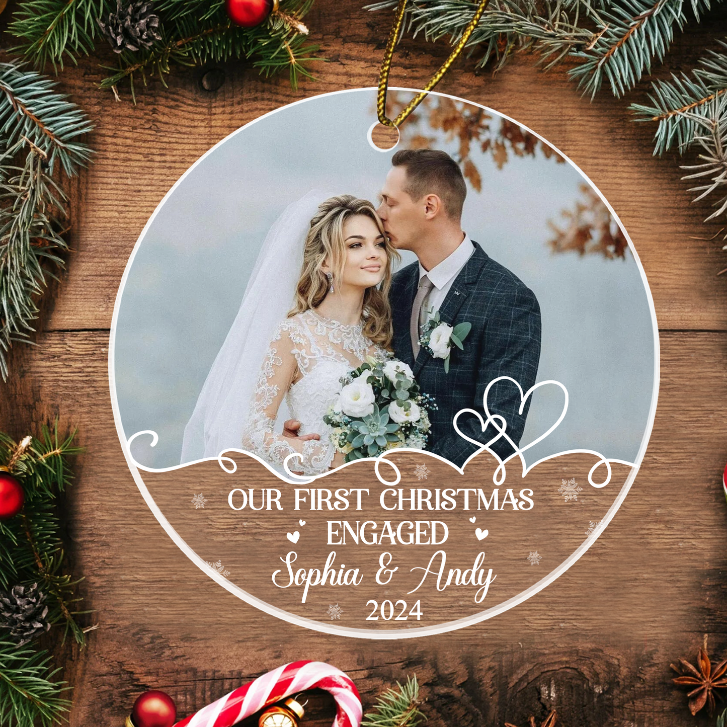 1st Christmas As Mr Mrs Ornament Personalized Christmas Gift For Couple