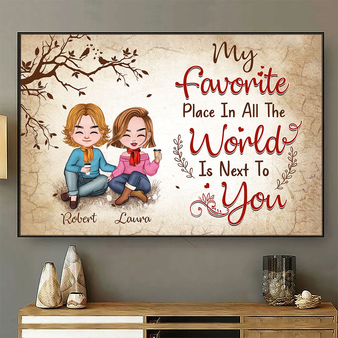 Favorite Place In The World Couple Sitting Personalized Poster For Couple