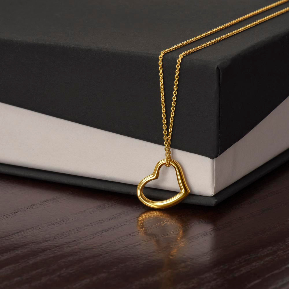 Delicate Heart Necklace - 18k Gold Finish - Gift For Her