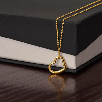 Delicate Heart Necklace - 18k Gold Finish - Gift For Her