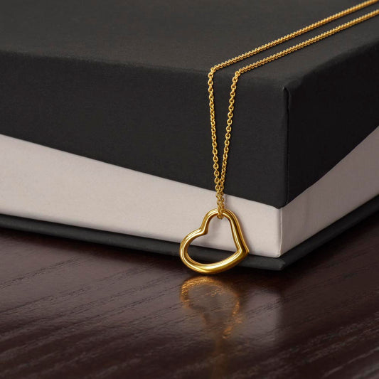 Delicate Heart Necklace - 18k Gold Finish - Gift For Her