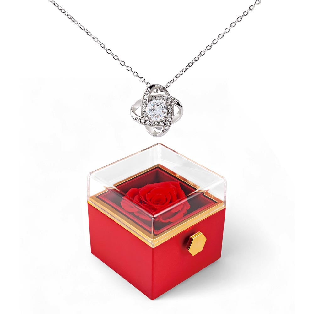 Love Knot with Rotating Rose Gift Box - Luxury Gift For Her