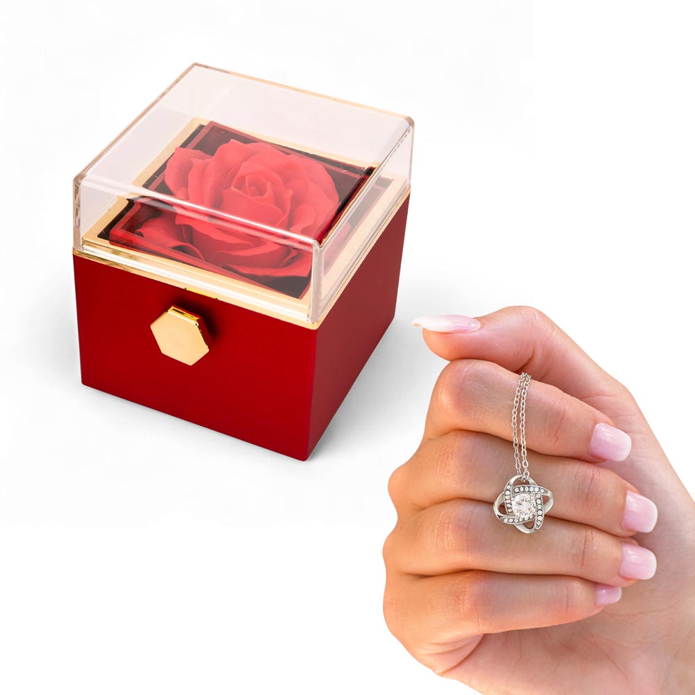 Love Knot with Rotating Rose Gift Box - Luxury Gift For Her