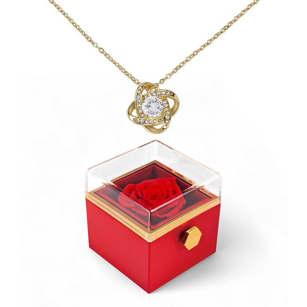 Love Knot with Rotating Rose Gift Box - Luxury Gift For Her