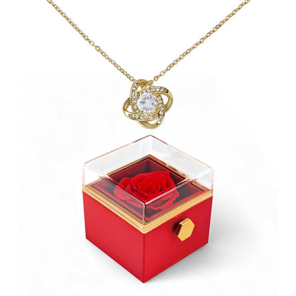 Love Knot with Rotating Rose Gift Box - Luxury Gift For Her