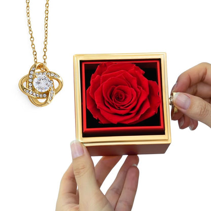 Love Knot with Rotating Rose Gift Box - Luxury Gift For Her