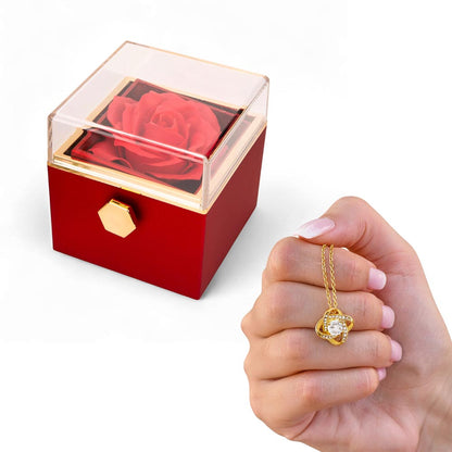 Love Knot with Rotating Rose Gift Box - Luxury Gift For Her