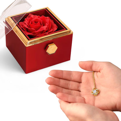 Love Knot with Rotating Rose Gift Box - Luxury Gift For Her