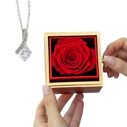 Alluring Beauty with Rotating Rose Gift Box - Luxury Gift For Her