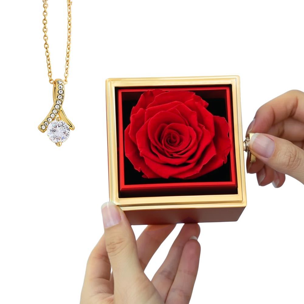 Alluring Beauty with Rotating Rose Gift Box - Luxury Gift For Her