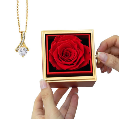 Alluring Beauty with Rotating Rose Gift Box - Luxury Gift For Her